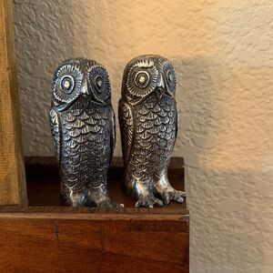 Pottery Barn Silver Owl salt & pepper